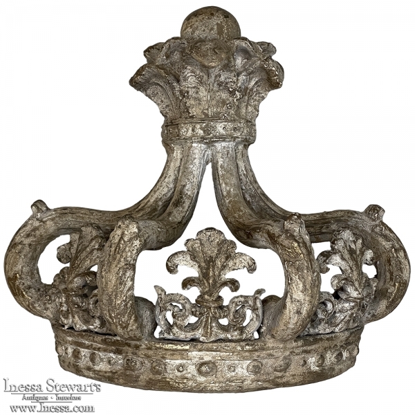Crown Wall Decoration ~ Finial with Distressed Painted Finish