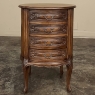 Antique French Louis XV Oval Walnut Chiffoniere ~ Petite Commode