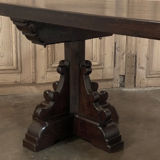 Rustic Antique Double Pedestal Banquet Table