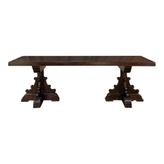 Rustic Antique Double Pedestal Banquet Table
