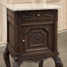 Pair Antique French Louis XIV Marble Top Nightstands
