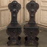 Pair 19th Century Italian Renaissance Walnut Salon Chairs