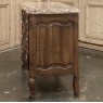 Antique Country French Louis XIV Walnut Marble Top Commode