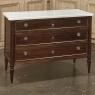 Antique French Louis XVI Mahogany Commode with Carrara Marble Top