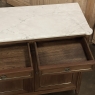Antique French Directoire Neoclassical Mahogany Buffet with Carrara Marble Top