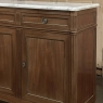 Antique French Directoire Neoclassical Mahogany Buffet with Carrara Marble Top