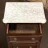 Pair French Louis XVI Chiffonieres ~ Nightstands with Carrara Marble Tops