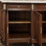 Antique French Grand Directoire Neoclassical Mahogany Buffet with Carrara Marble Top