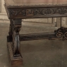 Antique Italian Louis XIV Neoclassical Walnut Desk with Faux Leather Top