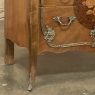 Antique French Louis XIV Marble Top Marquetry Bombe Commode
