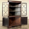 19th Century English Mahogany Corner Bookcase ~ Curio Cabinet