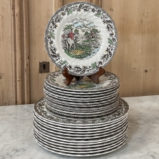 85 Piece Antique Staffordshire Dinnerware Set