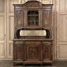 19th Century French Louis XVI Walnut Marble Top China Buffet