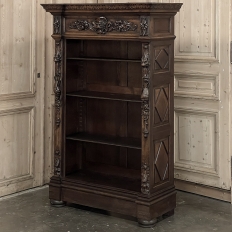 19th Century French Renaissance Petit Open Bookcase