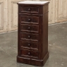19th Century French Neoclassical Louis XVI Mahogany Nightstand with Carrara Marble