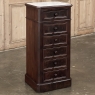 19th Century French Neoclassical Louis XVI Mahogany Nightstand with Carrara Marble