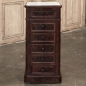 19th Century French Neoclassical Louis XVI Mahogany Nightstand with Carrara Marble
