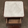 19th Century French Neoclassical Louis XVI Mahogany Nightstand with Carrara Marble