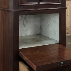 19th Century French Neoclassical Louis XVI Mahogany Nightstand with Carrara Marble