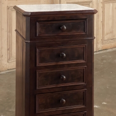 19th Century French Neoclassical Louis XVI Mahogany Nightstand with Carrara Marble
