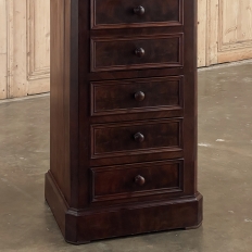 19th Century French Neoclassical Louis XVI Mahogany Nightstand with Carrara Marble