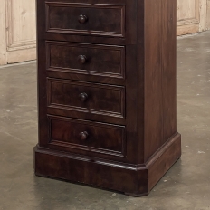 19th Century French Neoclassical Louis XVI Mahogany Nightstand with Carrara Marble