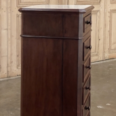 19th Century French Neoclassical Louis XVI Mahogany Nightstand with Carrara Marble
