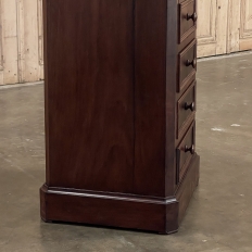 19th Century French Neoclassical Louis XVI Mahogany Nightstand with Carrara Marble