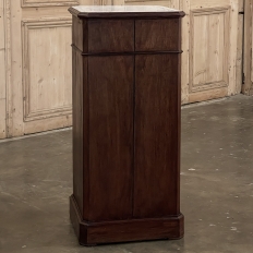 19th Century French Neoclassical Louis XVI Mahogany Nightstand with Carrara Marble