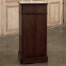 19th Century French Neoclassical Louis XVI Mahogany Nightstand with Carrara Marble