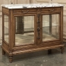 19th Century French Louis XVI Walnut Buffet with Marble Top and Hand Beveled Glass