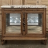 19th Century French Louis XVI Walnut Buffet with Marble Top and Hand Beveled Glass