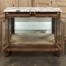 19th Century French Louis XVI Walnut Buffet with Marble Top and Hand Beveled Glass