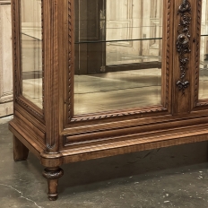 19th Century French Louis XVI Walnut Buffet with Marble Top and Hand Beveled Glass