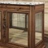19th Century French Louis XVI Walnut Buffet with Marble Top and Hand Beveled Glass