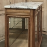 19th Century French Louis XVI Walnut Buffet with Marble Top and Hand Beveled Glass