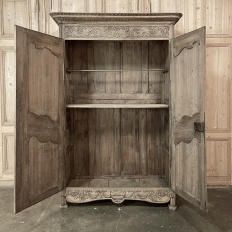 Early 19th Century Country French Wedding Armoire from Normandie in Stripped Oak