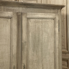 Antique Rustic Country French Louis XVI Armoire in Stripped Oak