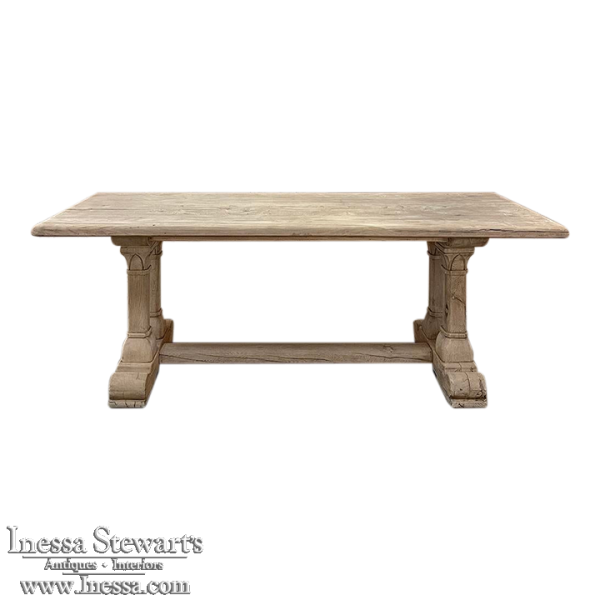 Antique Rustic Country French Trestle Dining Table