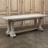 Antique Rustic Gothic Whitewashed Oak Dining Table