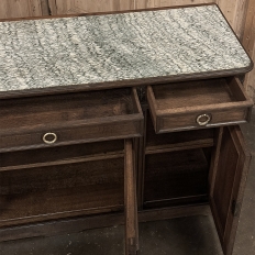 19th Century French Louis XVI Walnut Marble Top Buffet ~ Credenza