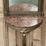 Antique French Louis XVI Gilded Marble Top Console with Trumeau