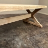 Antique Rustic Stripped Oak Trestle Table