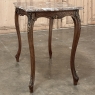 19th Century French Walnut Louis XV Marble Top End Table