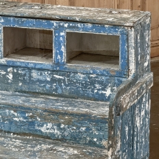 19th Century Rustic Store Display Case with Distressed Painted Finish