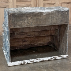 19th Century Rustic Store Display Case with Distressed Painted Finish