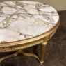 19th Century French Louis XVI Giltwood Marble Top Oval End Table