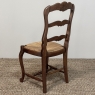 Antique Country French Ladderback Rush Seat Chair