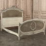 19th Century French Louis XVI Painted QUEEN Bed with Caning