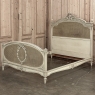 19th Century French Louis XVI Painted QUEEN Bed with Caning